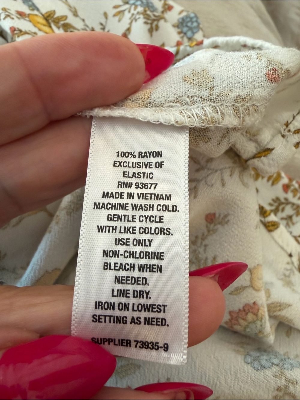 #875 a.n.a BoHo White Floral Smocked Maxi Dress with Blue and Yellow Blossoms - Picture 11 of 11